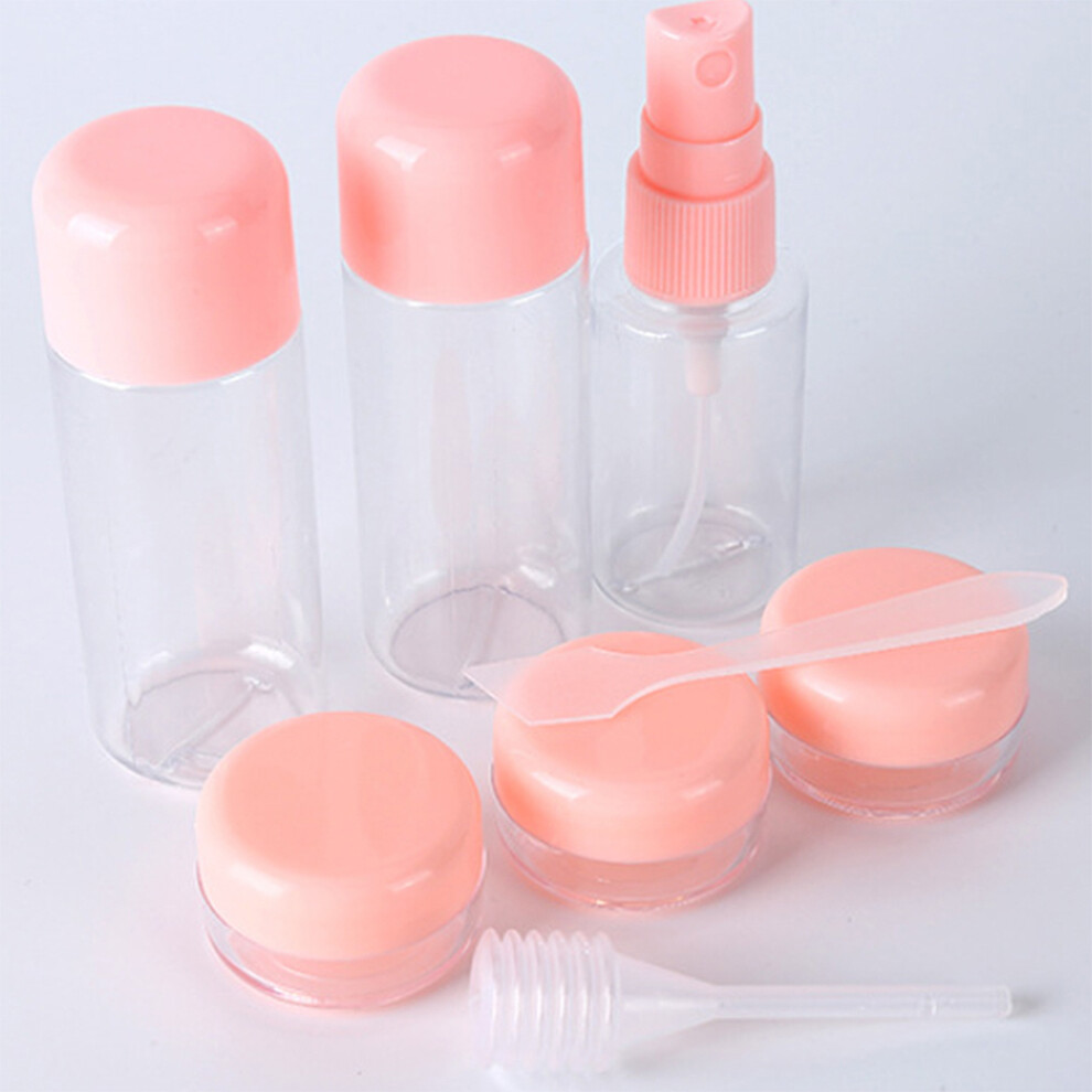 Cream Refillable 8Pcs Toiletries Containers With Spray Bottle For Travel