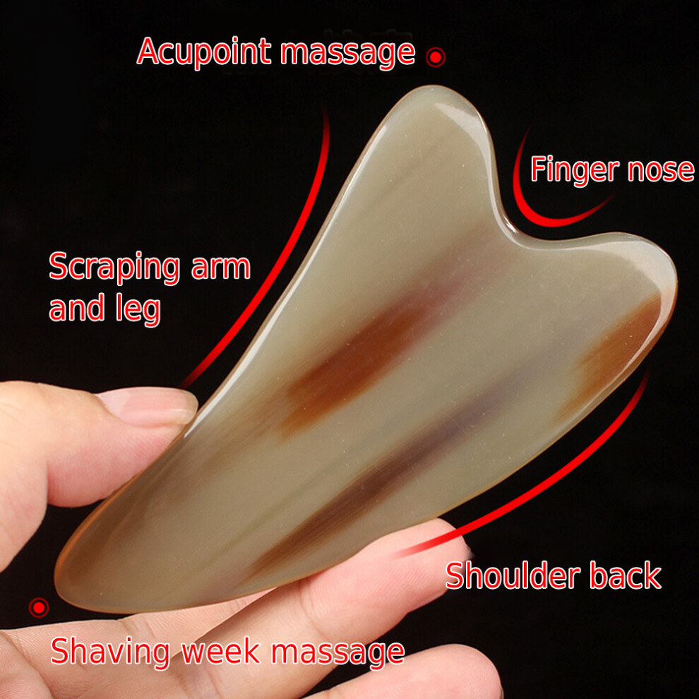 2Pcs Buffalo Horn Gua Sha Board Face and Body Massage Tool