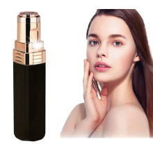 Facial Hair Remover For Women With Twin Rotating Blades Stylish Lipstick Design Portable Compact Trimmer Rechargeable Electric Face Shaver With Led