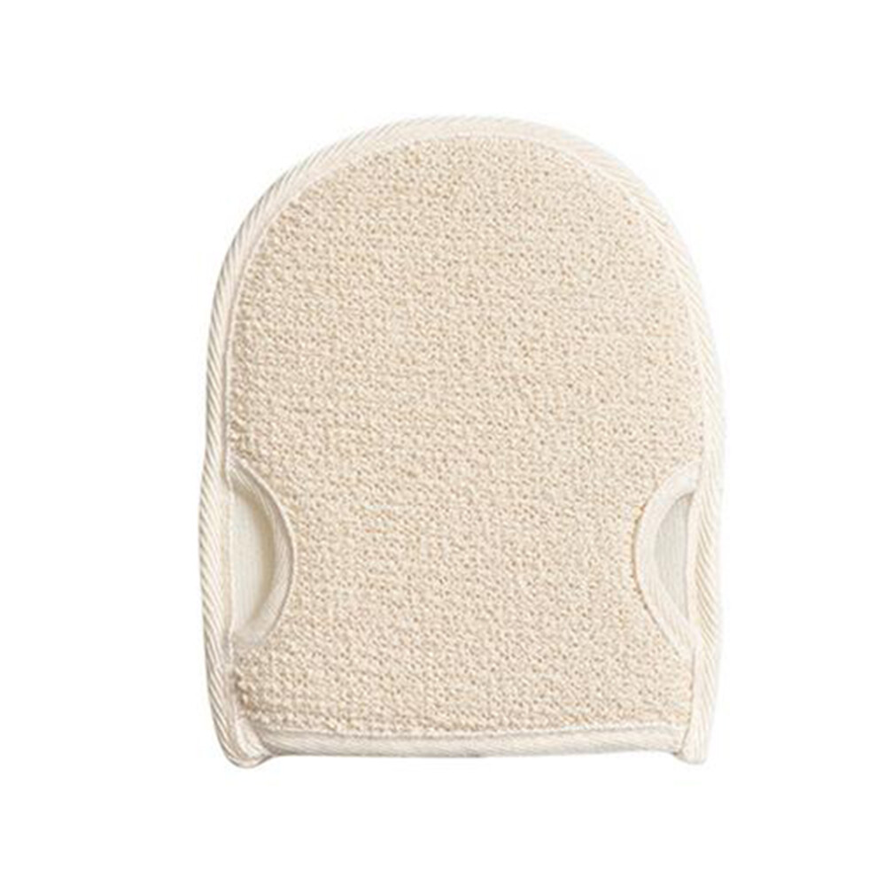 Beige Soft Loofah Glove Pad For Men And Women Bio-Friendly Bath Scrubber Sponge
