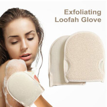 Luvas esfoliantes cuidadosamente embaladas para presente, esponja bufa egípcia natural, pacote com 2 unidades para homens e mulheres, qualidade