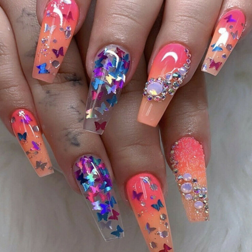 12-Color Butterfly Glitter Nail Sequins | 13x5.2cm Nail Art Confetti