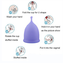 Damen-Silikon-Menstruationsbecher mit Faltverschluss & Desinfektionsbecher, Mehrere Farben