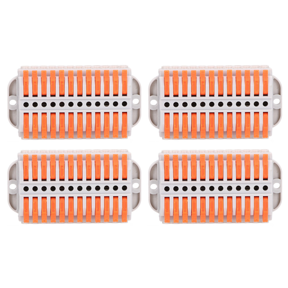 4Pcs Compact Abs Copper Wire Terminal Block Flame Retardant Quick Connectors 8471376079181