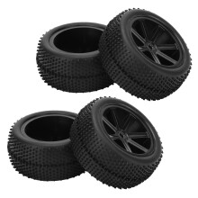 RC Car Tires High Wear Resistant Rubber Tread With Plastic Frame Off Road Car Buggy Replacement Easy Installation Compatible With Various Models Premi
