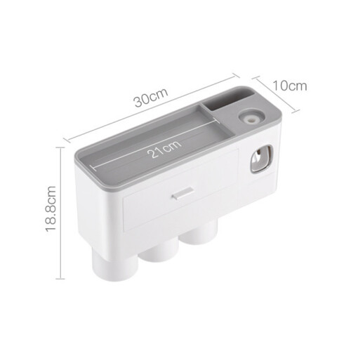 Automatic Toothpaste Dispenser with Magnetic Toothbrush Holder, Wall Mounted Multifunctional Storage Rack Featuring High-Quality Materials and Easy 1
