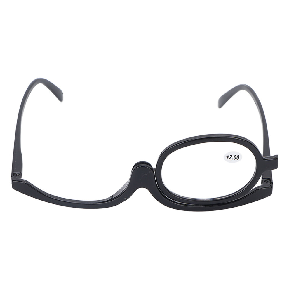 Rotating Lens Makeup Glasses, Folding Magnifying Reading Eyeglasses with Adjustable Strength, Lightweight Shatter-resistant Eyewear, Universal