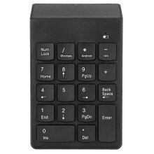 Teclado numérico sem fio para laptop, compatível com sistemas Bluetooth, com teclas multifuncionais, layout em formato de U de 18 teclas para