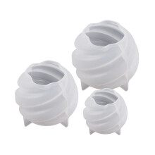 3 SZTUK Obrotowa Kula ŚWiecy Silikonowe Formy Spiralnie RzeźBione Aromaterapia ŚWieca Formy DIY Handmade 3D Tynk ŻYwica Gipsowa
