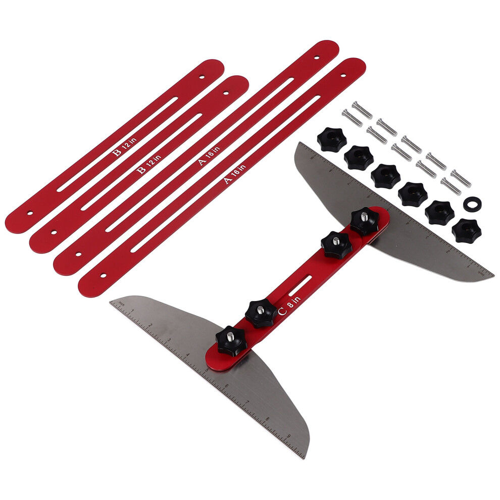 Woodworking Layout Tool For Wide Application, Impact & Corrosion Resistant Stainless Steel Adjustable Measuring Jig, Premium Quality Stair Tread 9464372552566