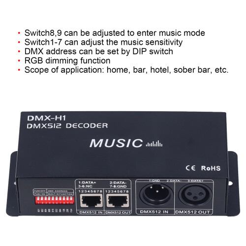 Durable 3 Channel DMX Decoder for RGB LED Lights in Sober Bars 2