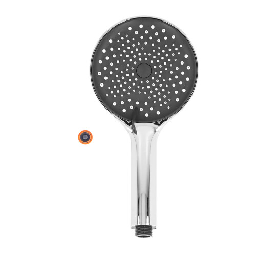High Pressure Handheld Shower Head ABS Silver G1/2 Thread, Lightweight 1