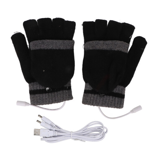 Fingerless Gloves with Heating Function, Fast Heating USB Powered Gloves Featuring Adjustable Temperature Settings, Reusable Hand Warmer for Cold