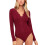 Κορμάκι Bodycon για γυναίκες, Μακρυμάνικο τοπ με δαντέλα και V λαιμόκοψη, κούμπωμα 1