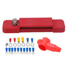Bloc de distribution d'alimentation pour systèmes 12 V, bornier de barre omnibus avec couvercle pour applications marines et automobiles, bloc de