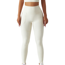 Leggings ajustados sin costuras para mujer, leggings elásticos de cintura alta con control de abdomen y bolsillo, pantalones de yoga largos de tela