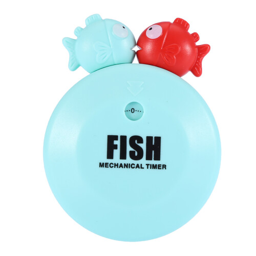 Kitchen Timer for Cooking and Baking, No Battery Needed Mechanical Timer with Cute Cartoon Fish Design, Baking Timer Magnetic Back Timer for Frying 1