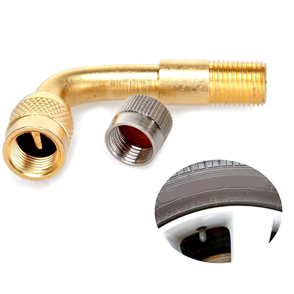 Brass Tire Valve Stem Extension Adaptor, Universal Tire Valve Extension, Tire Valve Extension With Flexible Angle Options, Durable Construction Metal 9358999753669
