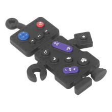 Gioco masticabile in silicone per bambini, forma di robot, sensoriale per bambini e neonati, nero