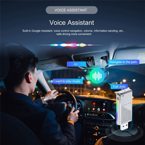Cablato A Wireless Android Auto Box Adattatore Wireless Android Auto Assistente Vocale AI Box Dongle Collega e Usa WiFi 1