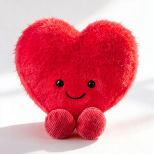 (Red A)Peluche coeur poupée avec pile courte tissu pour cadeau romantique et jouets collectionneurs