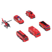 6-teiliger Feuerwehrauto-Spielzeugset aus Alloy für Kinder ab 3 Jahren, tragbare Minimodelle