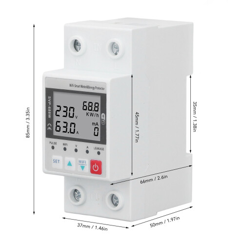 Protector di tensione 230V 63A WIFI Sovra/Undervoltaggio con telecomando 1