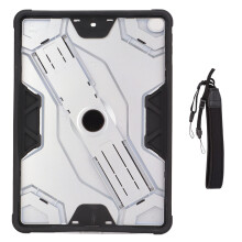 iPad-hoes, schokbestendig, hybride, robuust, hard rubber met standaard, compatibel met iPad 6e en 5e generatie, superieur materiaal,