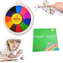 Kit de pintura a dedo fácil de limpar com livro de artesanato DIY, tinta lavável para dedos, o melhor presente para crianças, materiais atóxicos