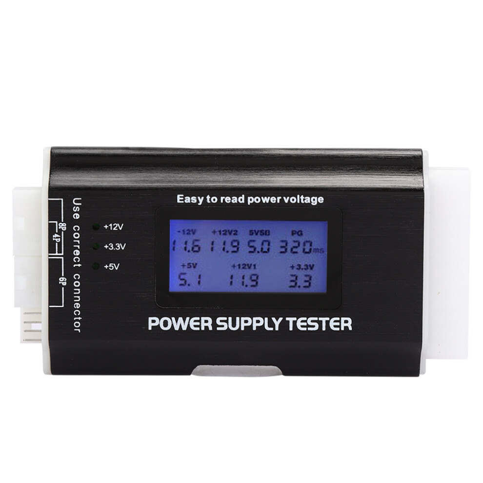 Portable Computer Power Tester For Atx Btx Itx Tfx, Aluminum Alloy Shell With Durable Design, Complete Test Interface For 20 24Pin Sata Ide P4 P6 P8, 9433291188002