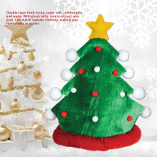 Weihnachtsmütze mit festlichem Motiv für Erwachsene, Einheitsgröße, verstellbare Plüsch-Baumkrone, angenehm zu tragender, weicher Samt,