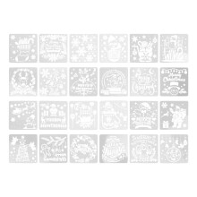 Durable Polyester Stencils for Christmas Crafting, Reusable Christmas Stencils Large Winter Patterns for Wood Wall and Fabric, Washable Stencils for