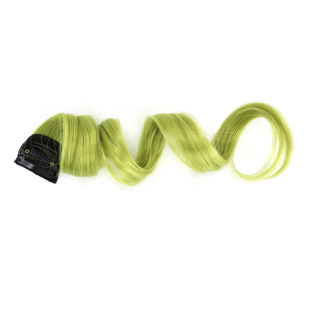Unisex Green 5Pcs Long Curly Clip-In Hair Extensions 55Cm Stylish Highlights