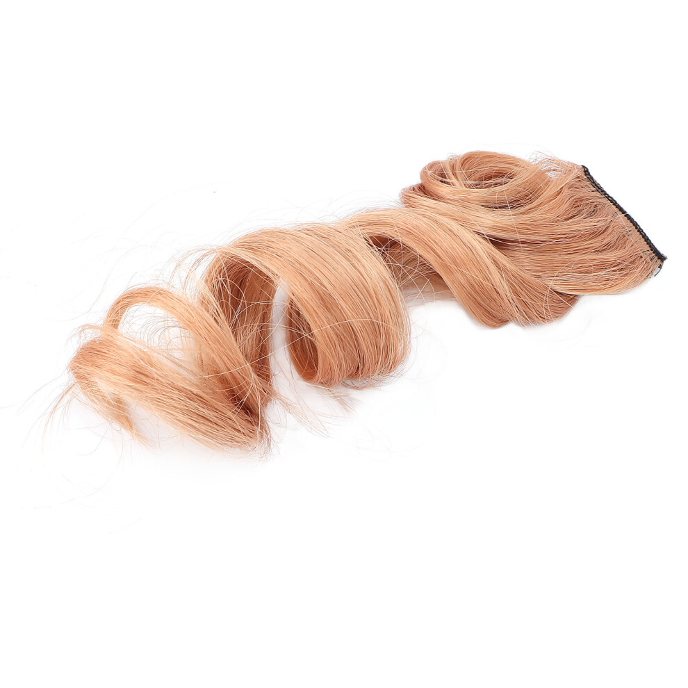 Unisex Pink,Orange 5Pcs Long Curly Synthetic Hairpieces With Clips, Orange Pink Highlights