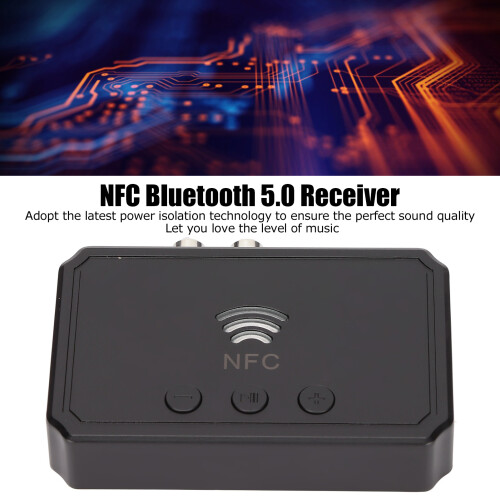 T36 NFC Bluetooth 5.0 Receiver 3.5mm Audio Adapter - Black 2