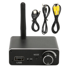 Adaptor audio wireless cu receptor Bluetooth, convertor audio digital bidirecțional cu Toslink optic coaxial și control al volumului pentru semnal