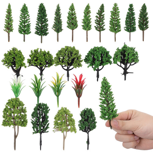 200Pcs Green Plastic Mini Trees for Diorama Model Scenery 1