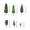 200Pcs Green Plastic Mini Trees for Diorama Model Scenery 11