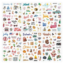 6-teiliges Sticker-Set zu den Jahreszeiten, DIY-Scrapbooking-Sticker für Kinder und Erwachsene, Bastelarbeiten, Geschenke, für Kalender,