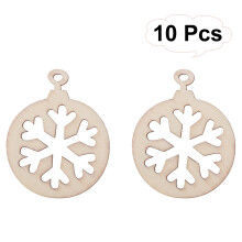 50Pcs Hollow Snowflake Wood Veneer Slices For Diy Christmas Ornaments