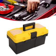 Plastic Tool Box 2-Layer Portable Storage Organizer 14in ABS Locking