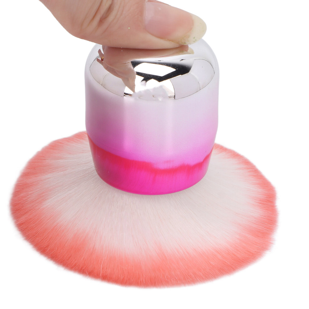Pink Nail Art Dust Powder Remover Brush - Gradient Abs & Fiber