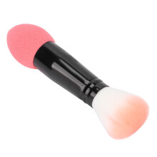 Multifunktionaler Rougepinsel Doppelkopf, weiche, fluffige Fasern, Rosenrot, Make-up-Tool