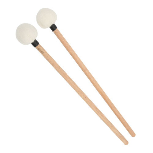 Black 2Pcs Drum Mallet Set: Soft Felt Head & Durable Maple Handle 2