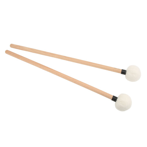 Black 2Pcs Drum Mallet Set: Soft Felt Head & Durable Maple Handle 1