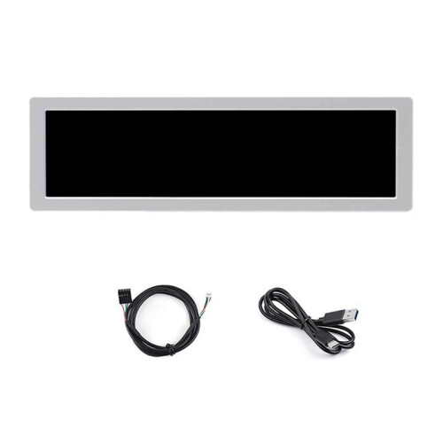 8.8 Inch USB Monitor 1920x480 PC Case Secondary Screen Desktop RGB Ambient Screen,IPS Panel, Type-C Interface Silver 1