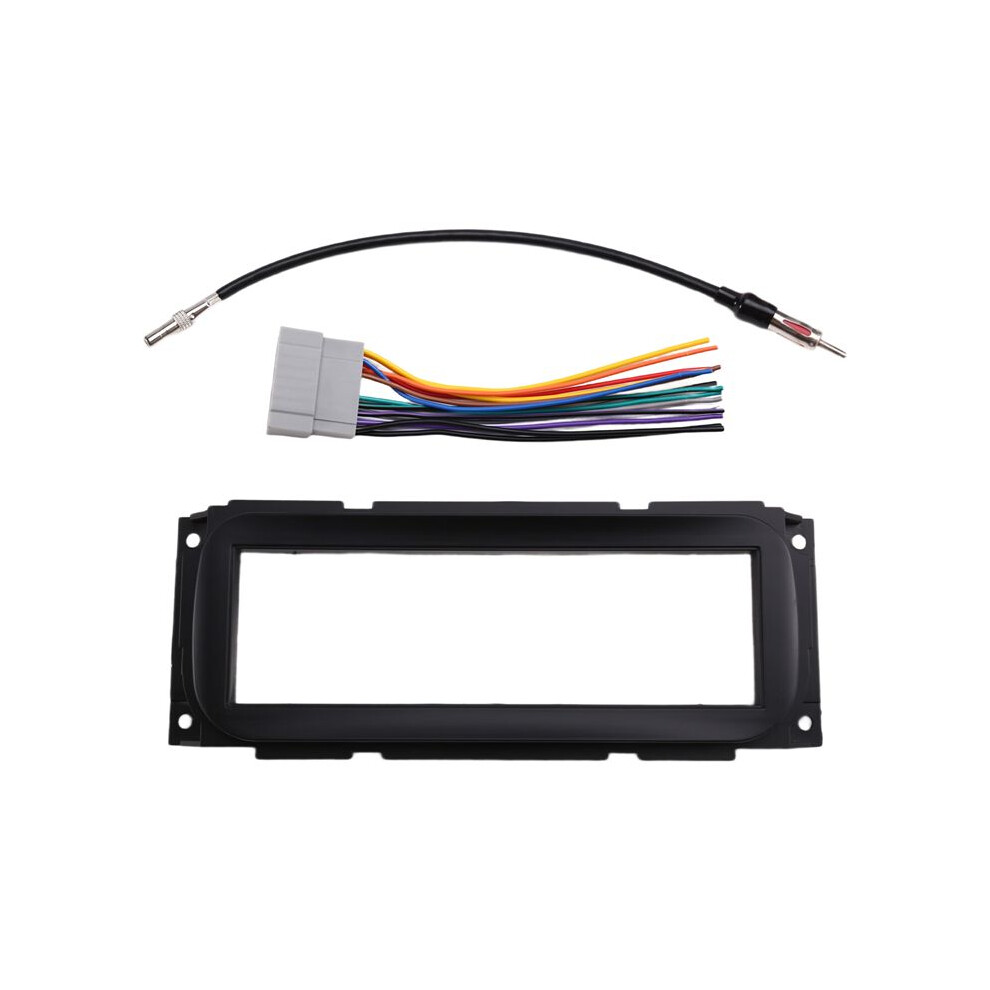 Single Din Car Dash Radio Panel With Harness Antenna Kit For Grand Cherokee 2005+ 1Din Dash Fascia Frame Plate 4711633014659
