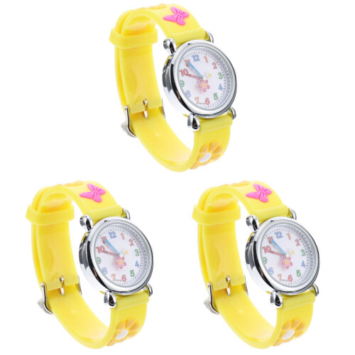 3Pcs Creative Cartoon Kids Watches With Flowers Pattern 2