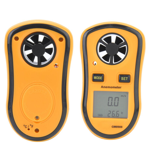 Temperature Sensor Equipped Wind Speed Gauge for Industrial Diagnostics, Digital Anemometer with LCD Backlight, Handheld Portable Wind Speed Meter 2