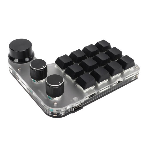 Teclado mecânico para jogos com switches vermelhos, teclado macro programável, design ergonômico com conectividade Bluetooth com fio e USB, e 3 2